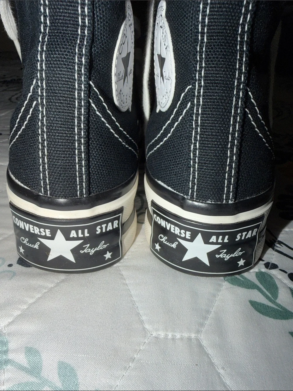 Converse Kids Black High Top Platform Sneakers with White Accents